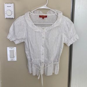 White lace eyelet top size large